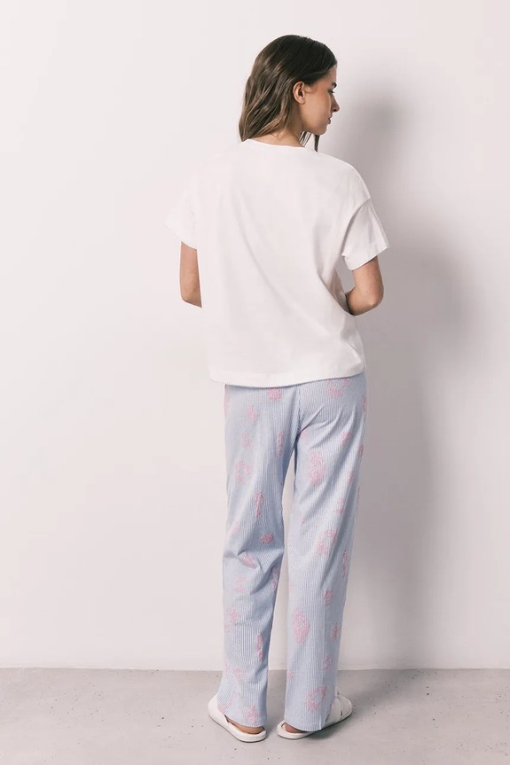 women'secret pijama din două piese pentru femei, din bumbac 3593068 alb AW26