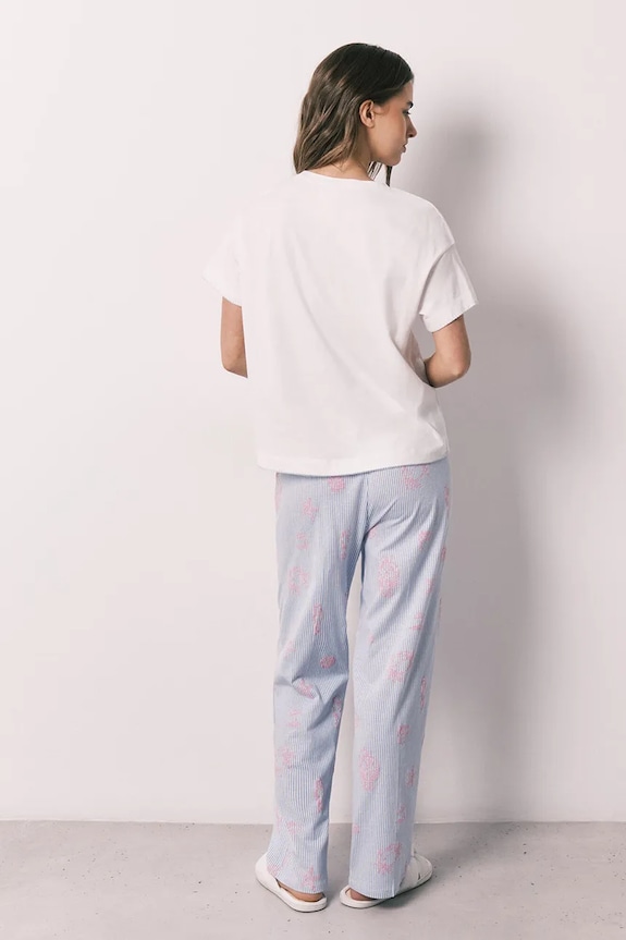 women'secret pijama din două piese pentru femei, din bumbac 3593068 alb AW26