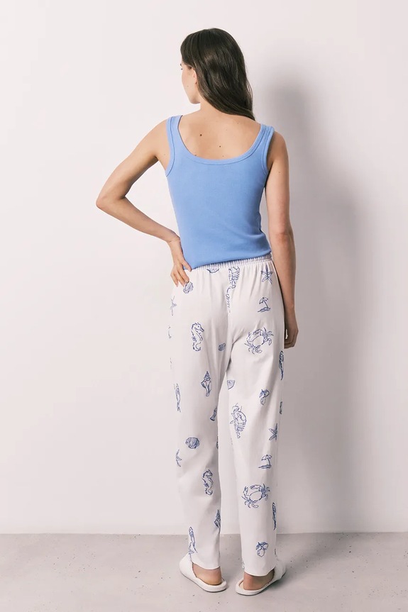 women'secret dvodelna pižama ženska bombažna z elastanom 3593064 modra AW26