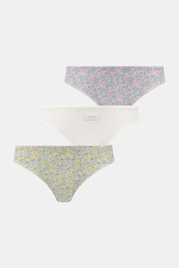 women'secret hipstery damskie bawełniane z elastanem 3-pack biały 4933676