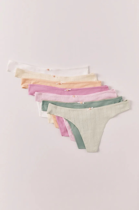 women'secret stringi damskie bawełniane z elastanem 7-pack multicolor 4933681