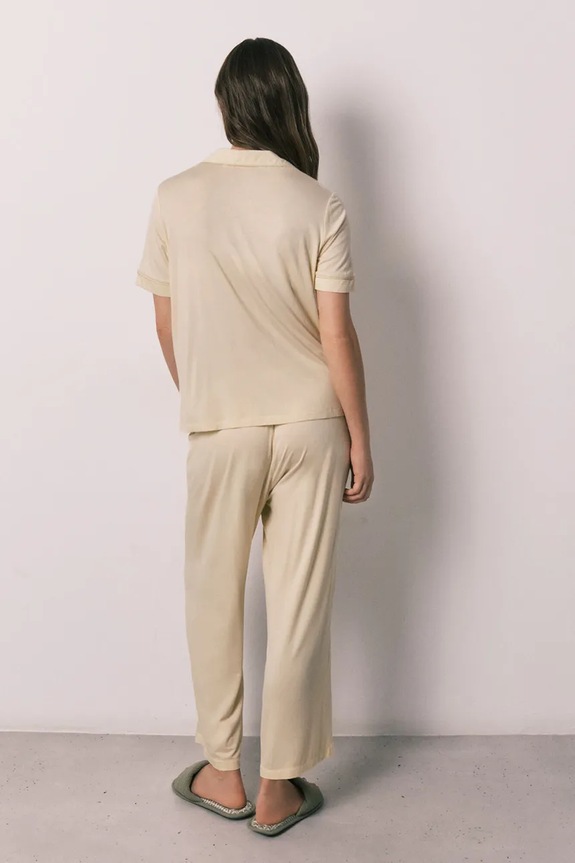 women'secret Pijama din două piese pentru femei 3593058 galben AW26