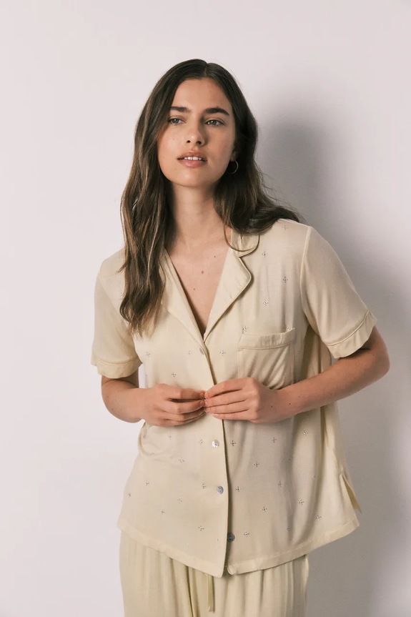Îmbrăcăminte women'secret Pijama din două piese pentru femei 3593058 galben