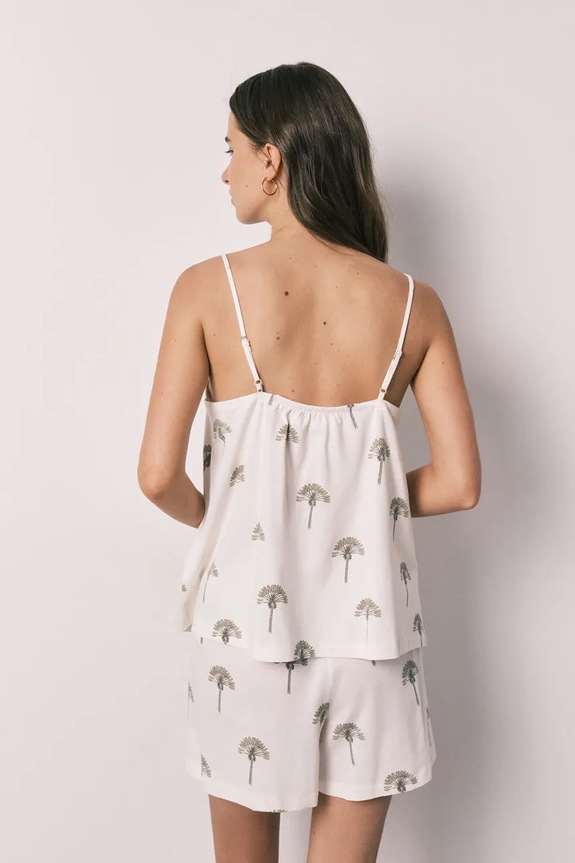 women'secret pijama din două piese pentru femei, din bumbac 3593048 bej AW26