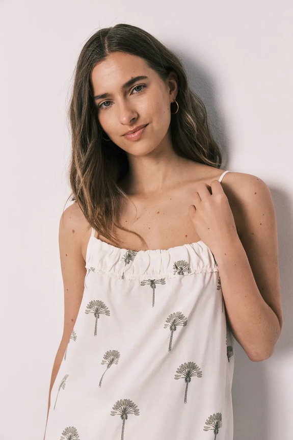 Îmbrăcăminte women'secret pijama din două piese pentru femei, din bumbac 3593048 bej