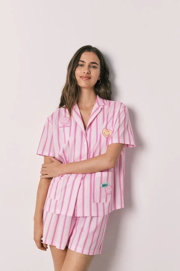 women'secret pijama din două piese pentru femei, din bumbac roz 3133532