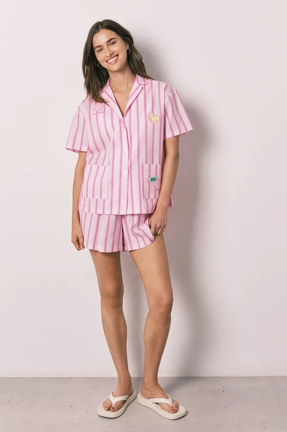 Îmbrăcăminte women'secret pijama din două piese pentru femei, din bumbac 3133532 roz