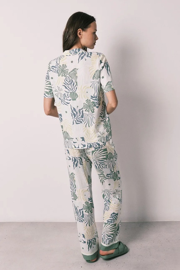 women'secret pijama din două piese pentru femei. din vâscoză 3133549 verde AW26