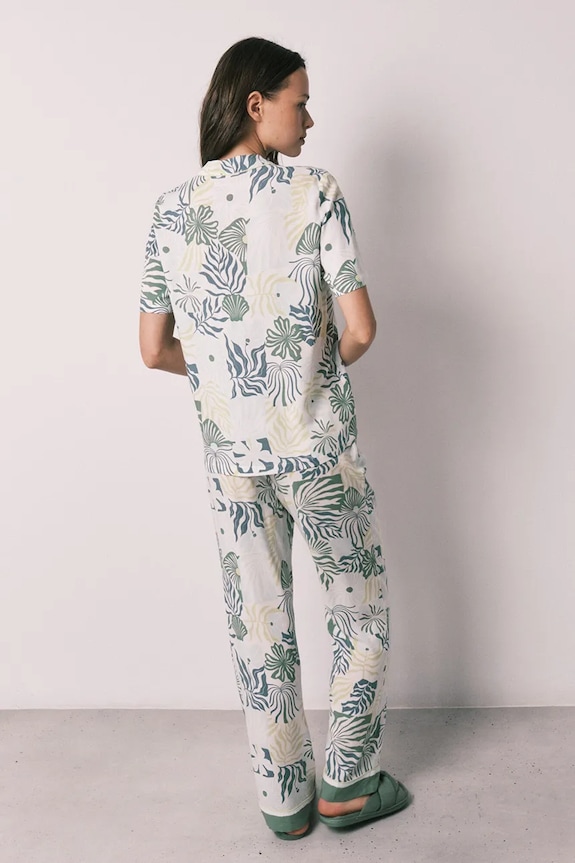 women'secret pijama din două piese pentru femei. din vâscoză 3133549 verde AW26