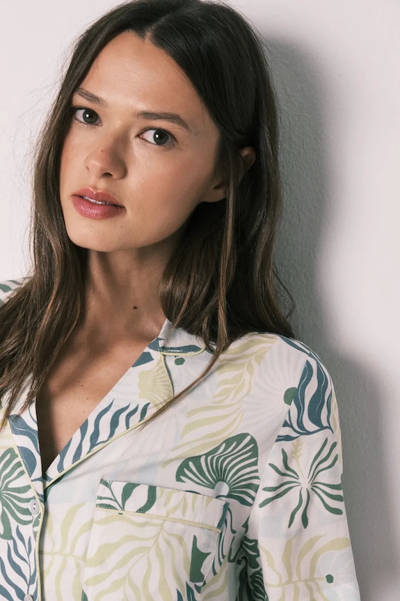 women'secret pijama din două piese pentru femei. din vâscoză verde 3133549
