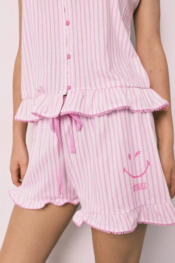 women'secret pyžamo dámské bavlněné 3133522 růžová