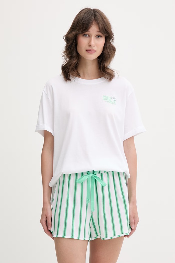 Oblečenie Women'secret dvojdielne pyžamo dámske bavlnené 3133538 biela