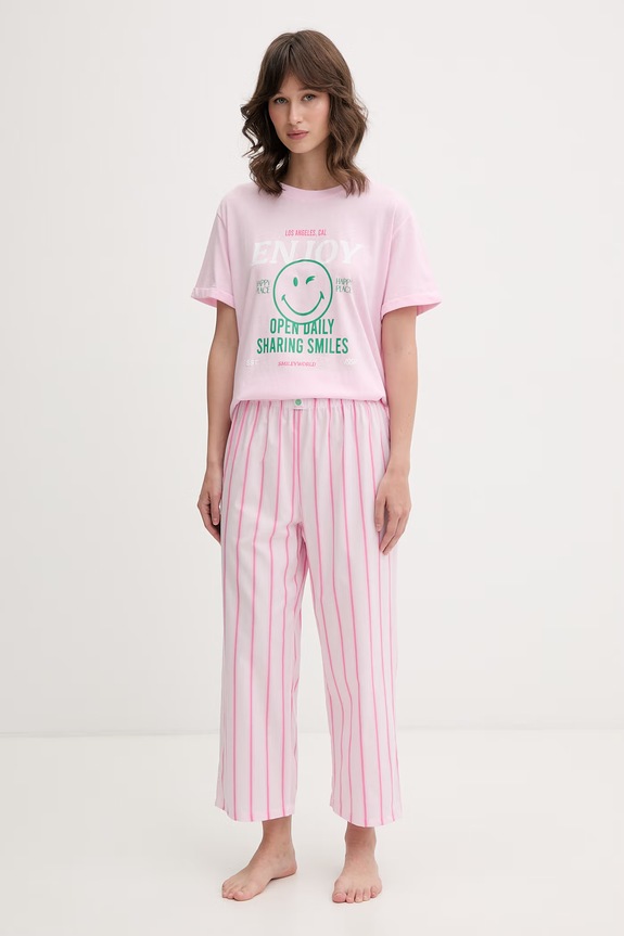 Women'secret Пижама дамска от памук розов 3133536