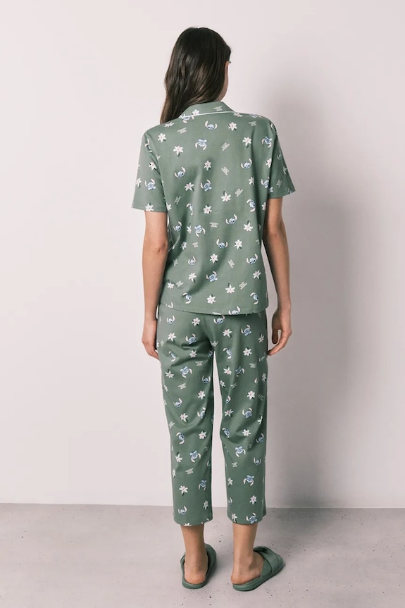 women'secret dvodelna pižama ženska bombažna 3133547 zelena AW26