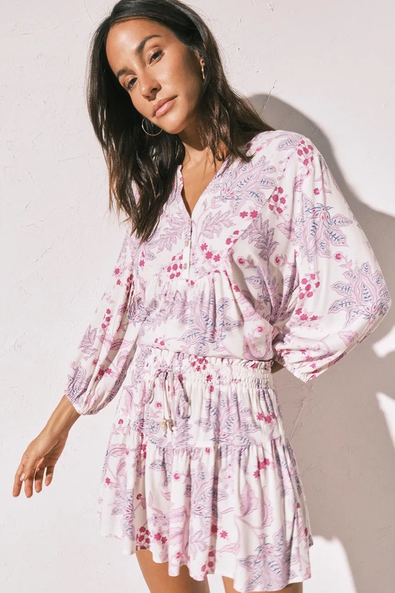 Women'secret komplet loungwear dámsky z viskózy fialová 4853725