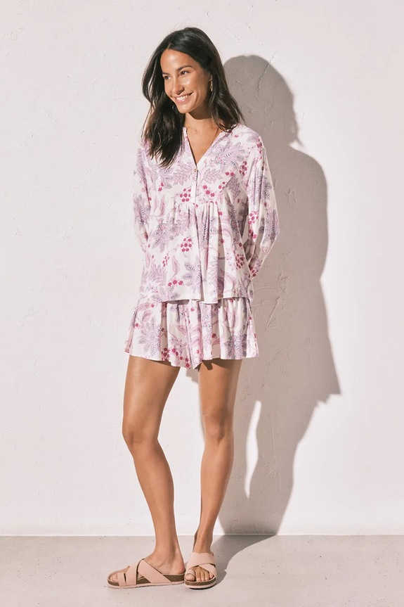 Oblečenie Women'secret komplet loungwear dámsky z viskózy 4853725 fialová