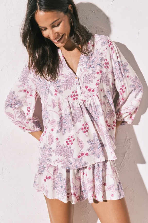 Women'secret komplet loungwear dámsky z viskózy fialová 4853725