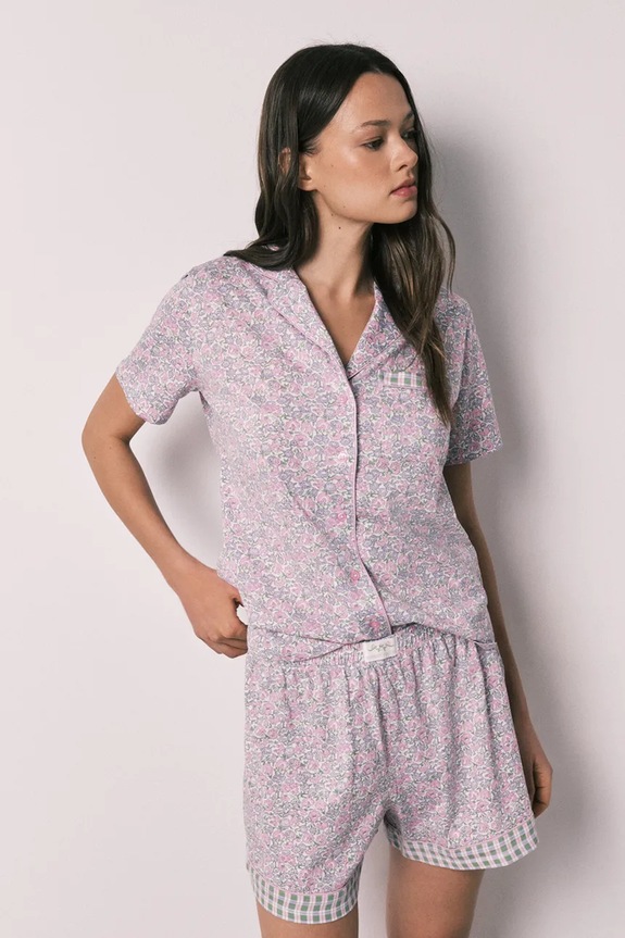 Women'secret Piżama dwuczęściowa damska bawełniana fioletowy 3133528