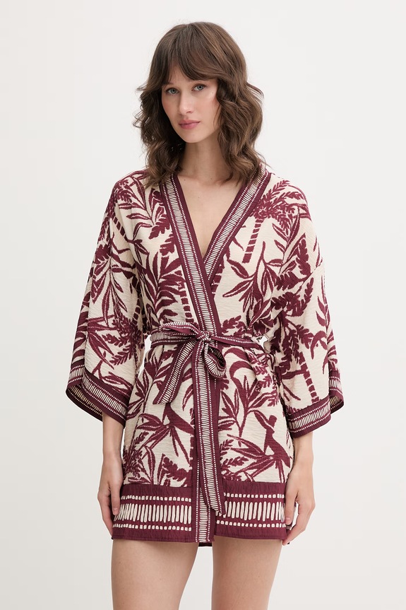 women'secret kimono dámské s viskózou burgundské 4923680
