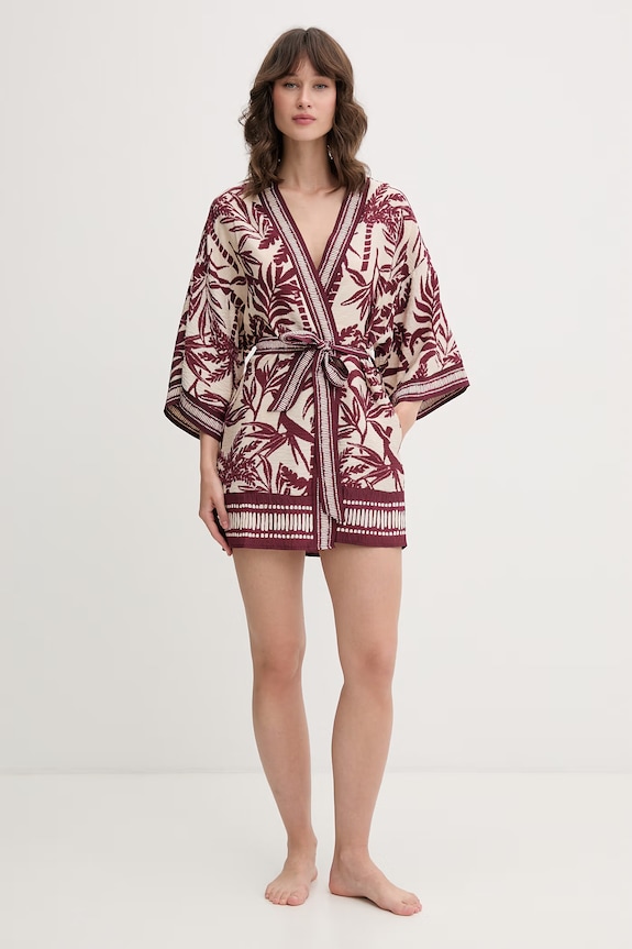 women'secret kimono dámské s viskózou 4923680 burgundské AW26