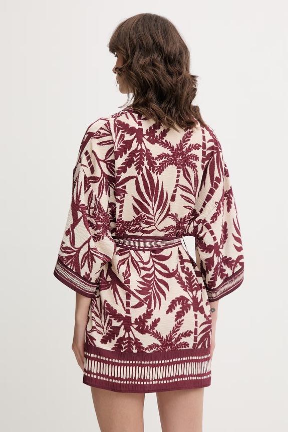 Oblečení women'secret kimono dámské s viskózou 4923680 burgundské