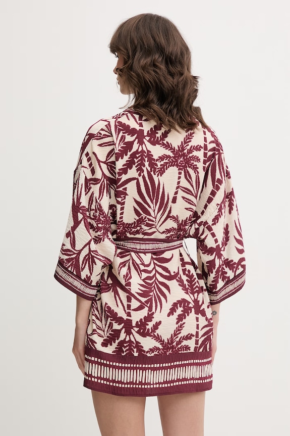 Oblečení women'secret kimono dámské s viskózou 4923680 burgundské