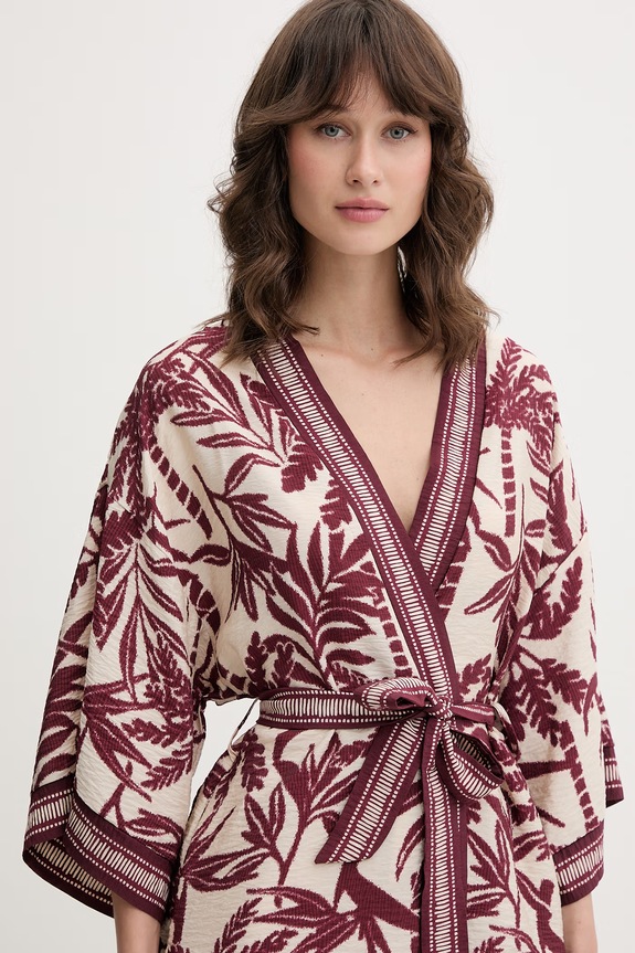 women'secret kimono dámské s viskózou burgundské 4923680