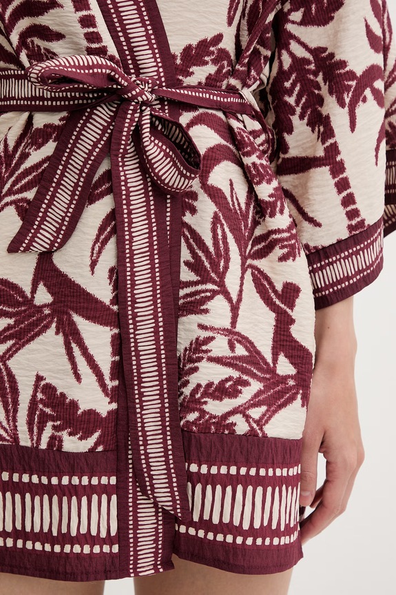 women'secret kimono dámské s viskózou 4923680 burgundské