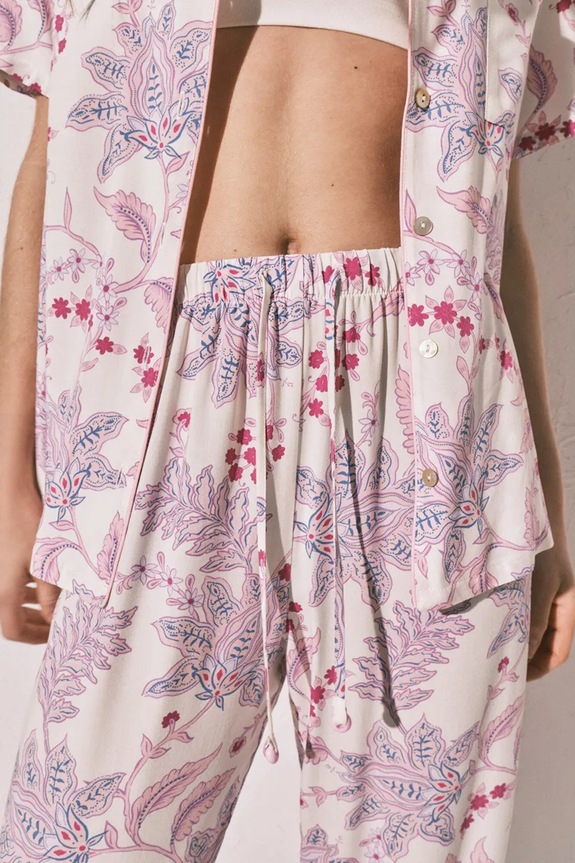 women'secret Πυτζάμες δύο τεμαχίων γυναικείες από βισκόζη μωβ 3793070