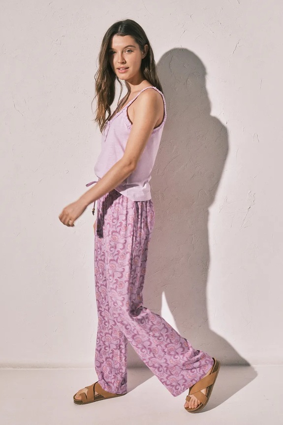 women'secret Παντελόνι πιτζάμας γυναικείο από βισκόζη μωβ 3703239