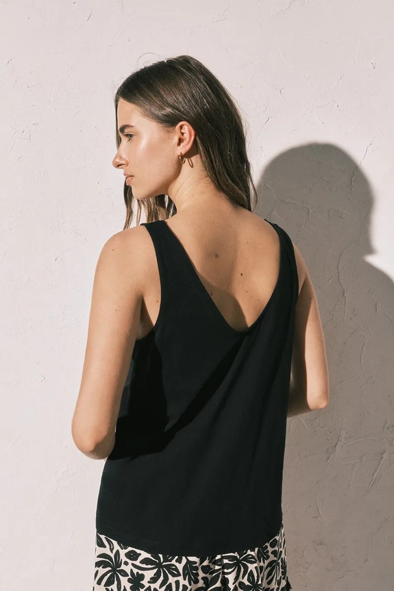 women'secret top za spavanje za žene od pamuka 3273303 crna AW26