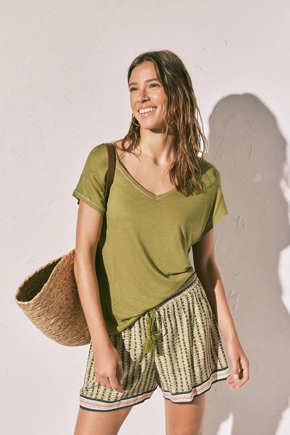 women'secret majica pidžama za žene s viskozom zelena 3273305