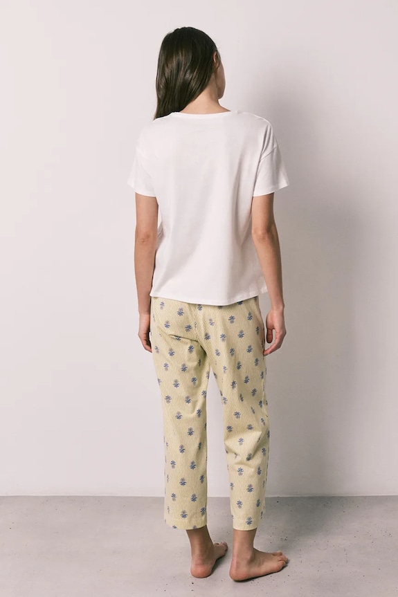 women'secret piżama dwuczęściowa damska bawełniana 3593073 żółty AW26