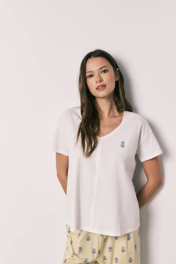 Ρούχα women'secret πυτζάμες δύο τεμαχίων γυναικείες βαμβακερές 3593073 κίτρινο