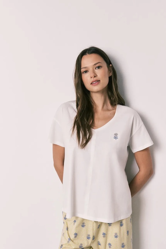 Odzież women'secret piżama dwuczęściowa damska bawełniana 3593073 żółty