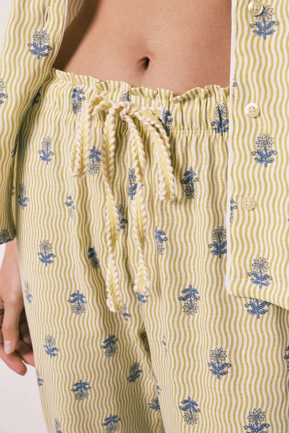 women'secret Πιτζάμες δύο τεμαχίων γυναικείες βαμβακερές 3593075 κίτρινο