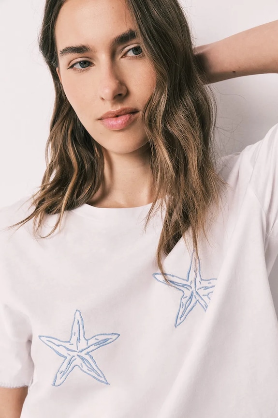 women'secret piżama damska bawełniana 3593063 biały