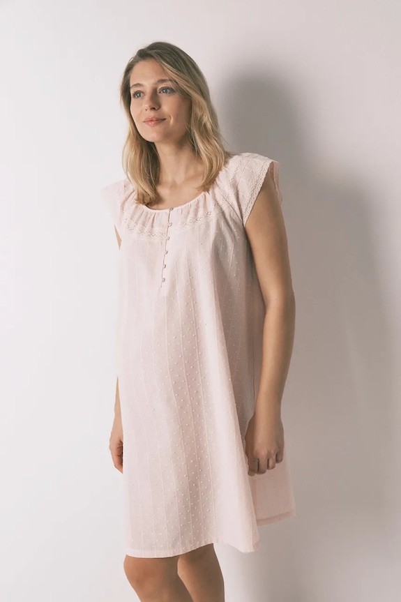 women'secret νυχτικό γυναικείο βαμβακερό μπεζ 3633455