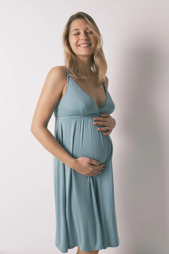 Odzież women'secret koszula do karmienia damska z wiskozy 3633456 niebieski