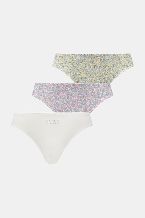 women'secret brazyliany damskie bawełniane z elastanem 3-pack biały 4933677