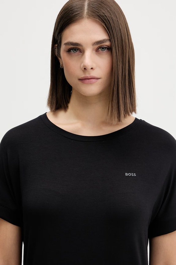 BOSS gornji dio pidžame za žene od viskoze ESSENCE_Sleepshirt crna 50566089
