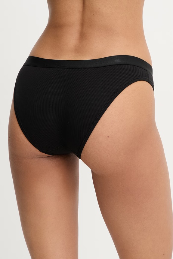 Oblačila HUGO klasične hlačke ženske z modalom HUGO HEART BRIEF 50566785 črna