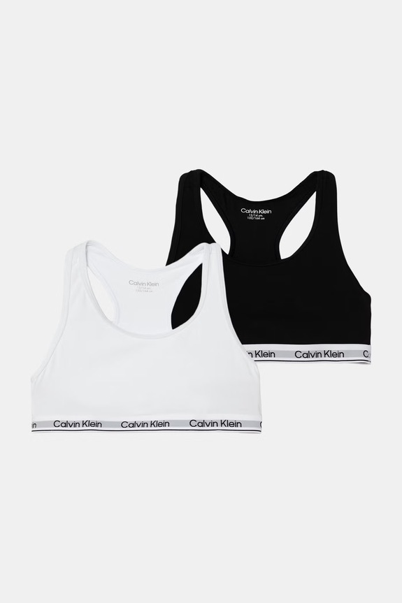 Calvin Klein Underwear Σουτιέν παιδικό βαμβακερό με ελαστάν 2-pack μαύρο G80G800742.9BY2
