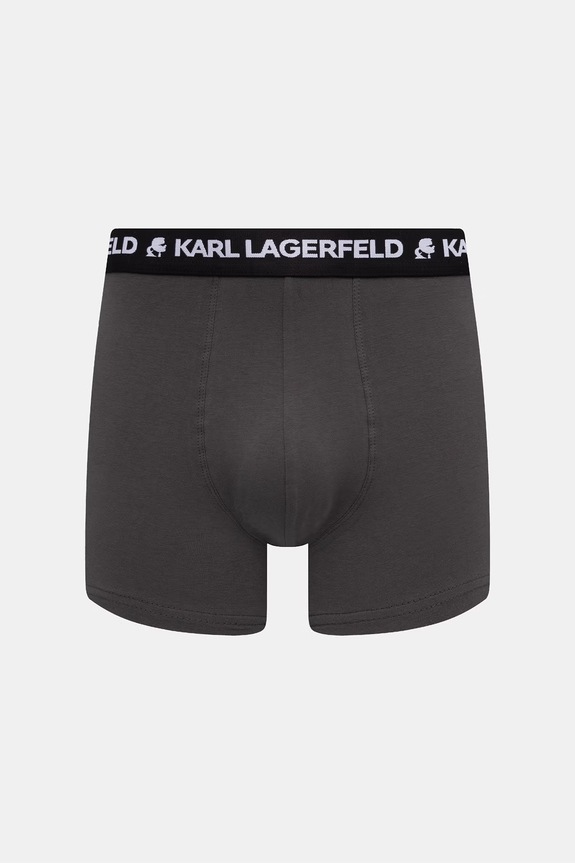 Karl Lagerfeld uske bokserice za muškarce od pamuka s elastanom MONOGRAM 3-pack B3M47030 crna AW26