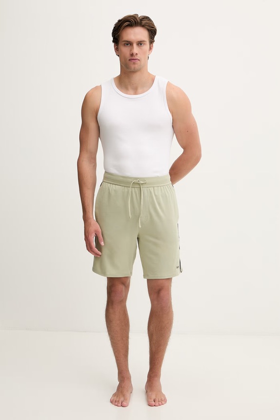 BOSS pantaloncini da pigiama da uomo in cotone con elastan Unique Shorts 50566956 verde AW26