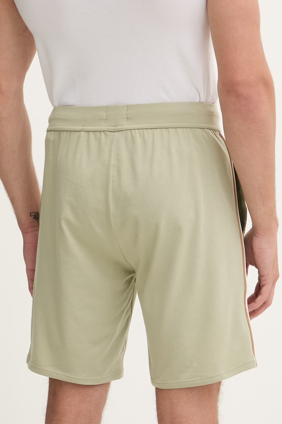 Abbigliamento BOSS pantaloncini da pigiama da uomo in cotone con elastan Unique Shorts 50566956 verde