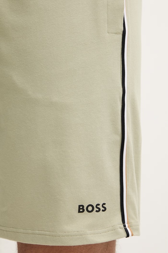 BOSS pantaloncini da pigiama da uomo in cotone con elastan Unique Shorts verde 50566956