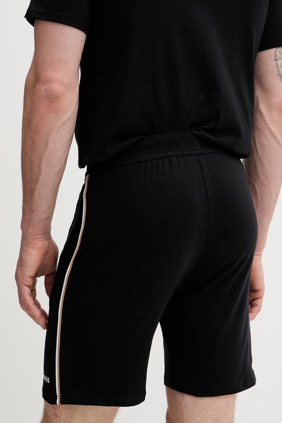 Odjeća BOSS kratke hlače za spavanje muške od pamuka s elastanom Unique Shorts 50566956 crna