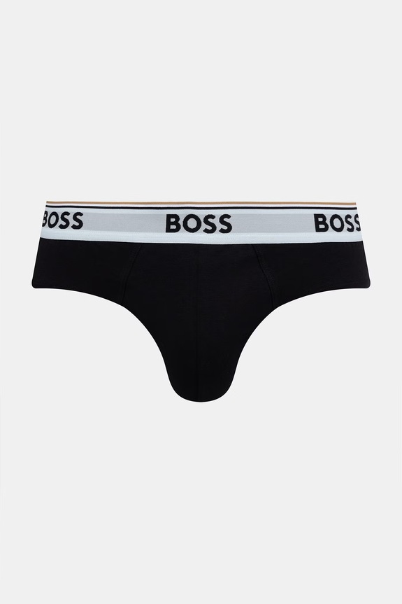 BOSS slip gaće za muškarce od pamuka s elastanom 3-pack 50554683 crna AW26