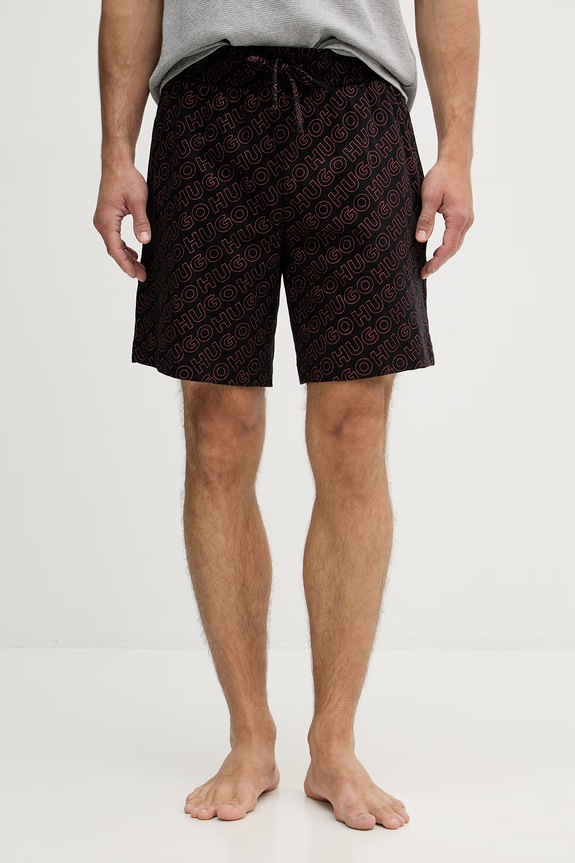 HUGO szorty piżamowe męskie bawełniane EZRA SHORTS czarny 50566109